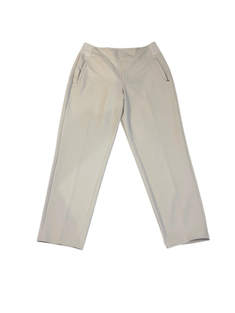 Athleta Light Beige Cropped Straight-Leg Pants